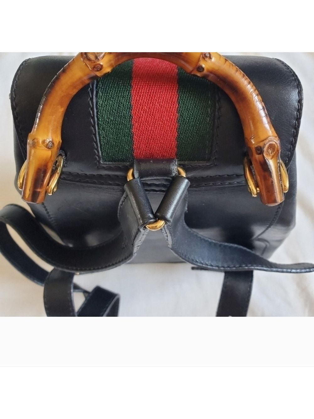 Vintage Gucci Mini Leather Backpack Bamboo Handle - Picture 14 of 16